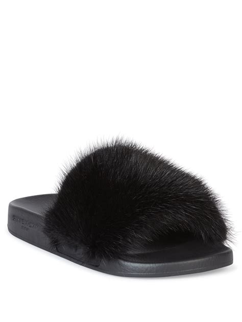 givenchy mink slippers|Givenchy slides for women.